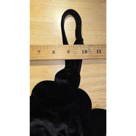 Y2K Black Velvet Crop Top Size Small - Picture 3 of 6